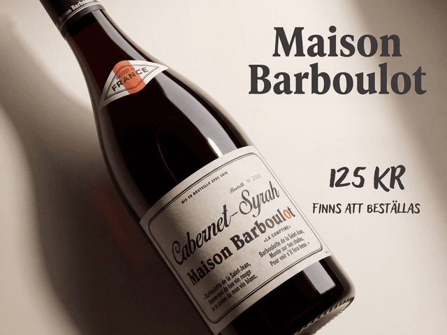 Flaska Maison Barboulot Cabernet-Syrah 2025 från Pays d’Oc i Frankrike.